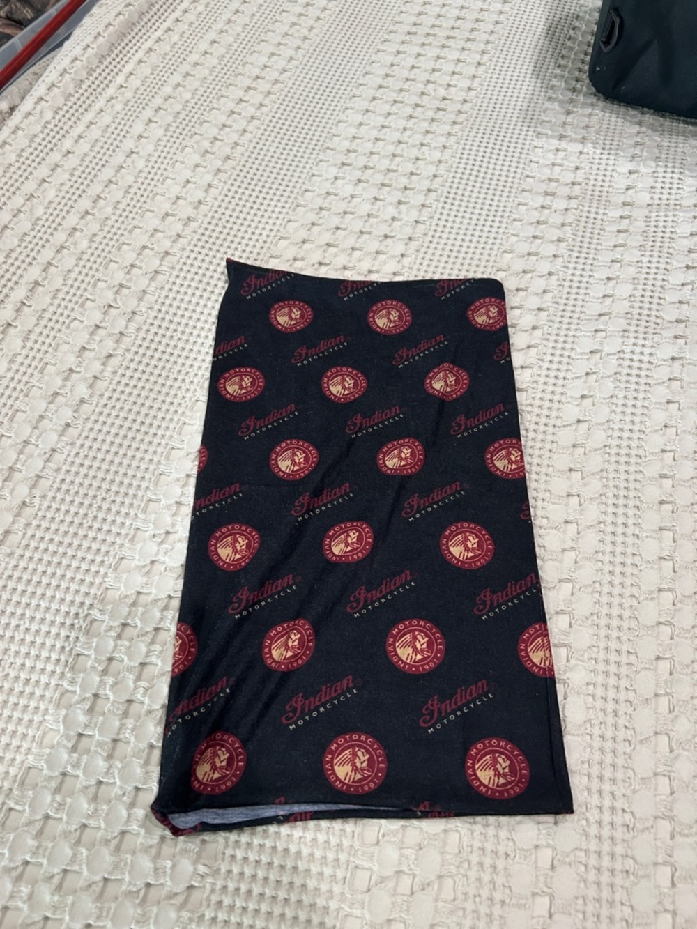 Black & Maroon Indian motorcycle gaiter